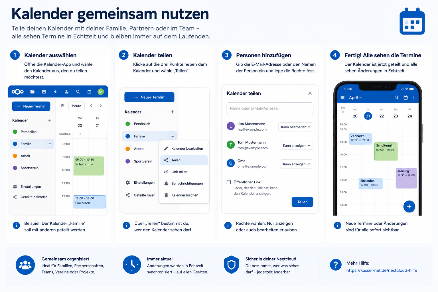 Kalender in Nextcloud gemeinsam nutzen