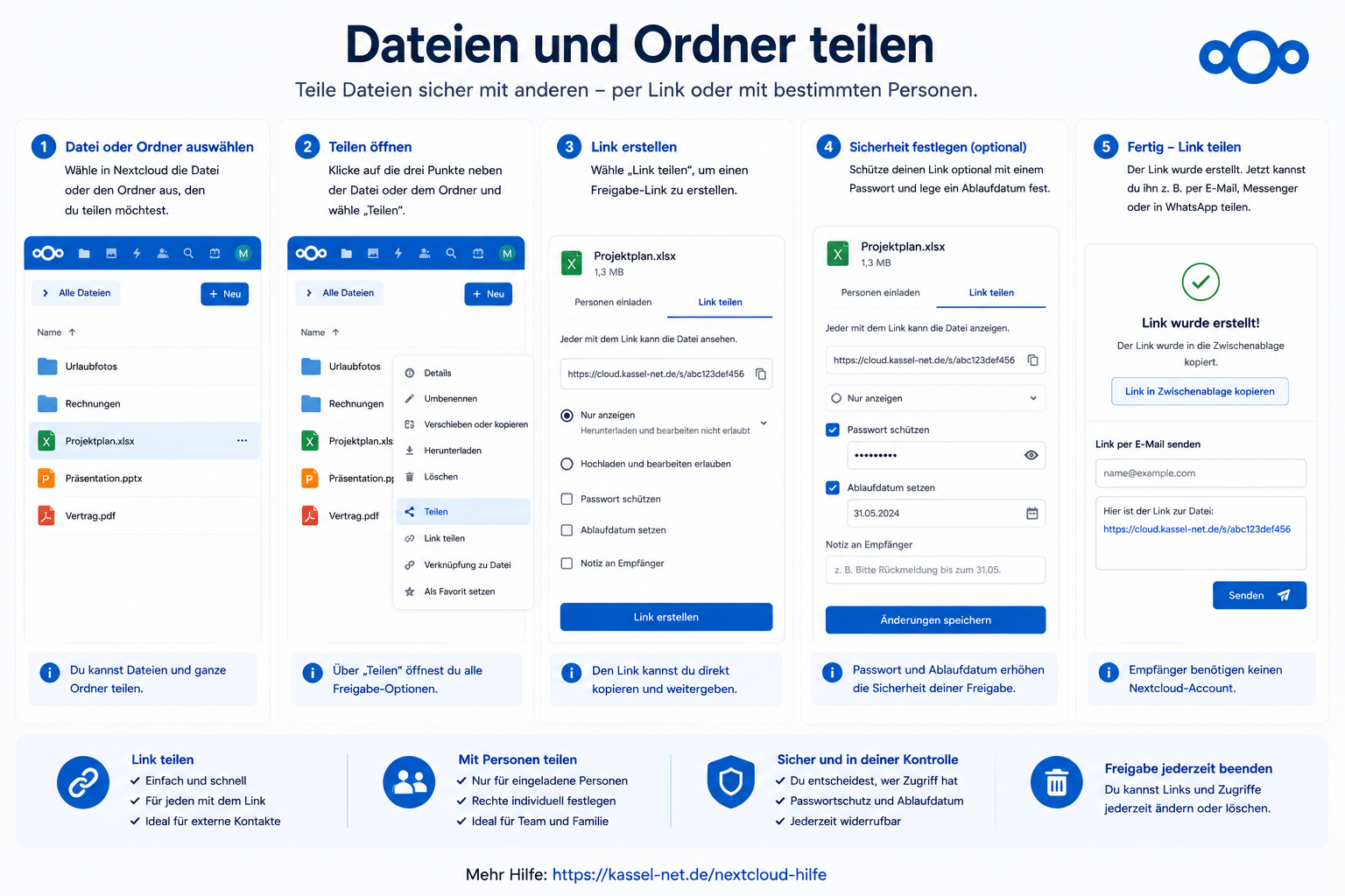 Dateien und Ordner in Nextcloud teilen