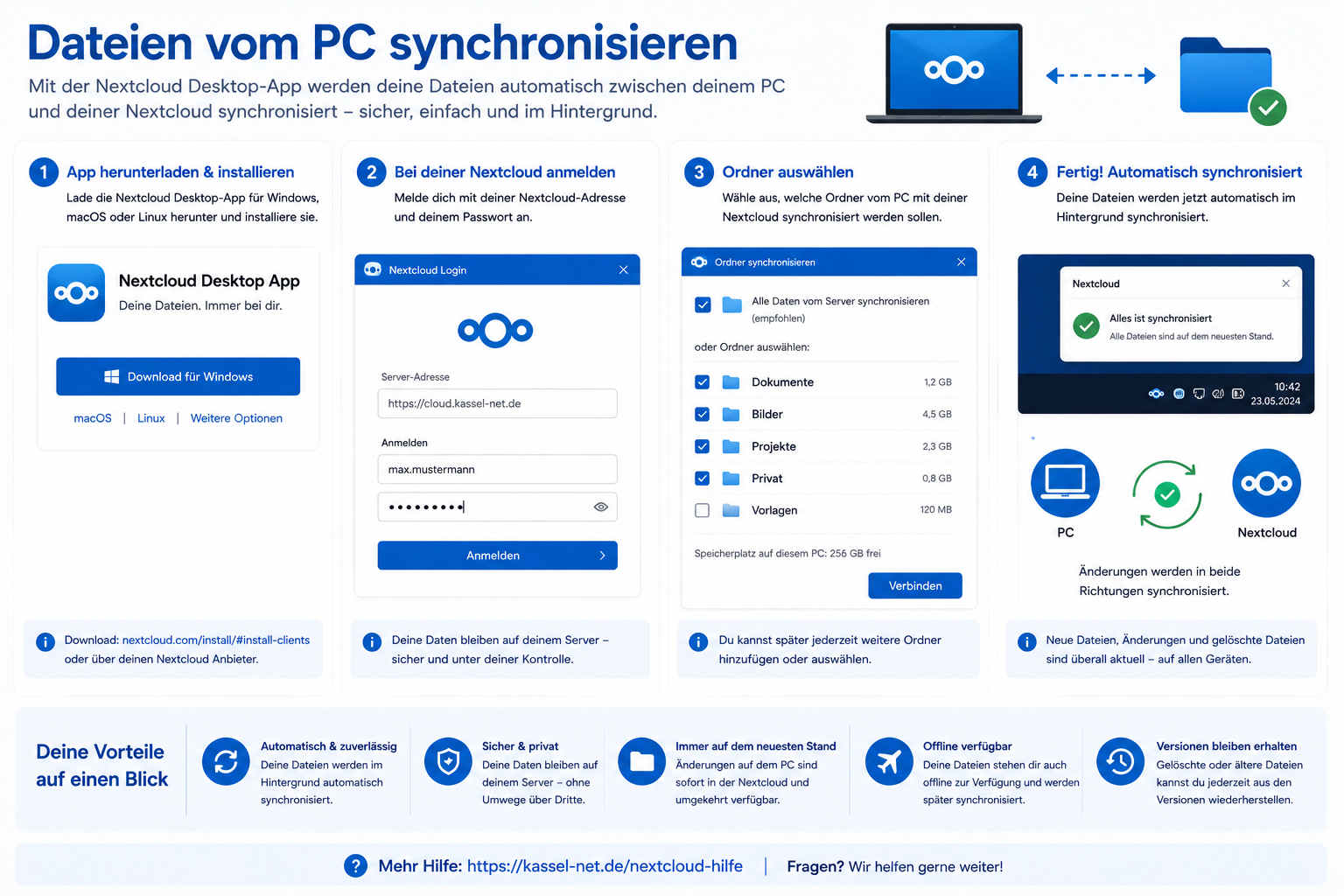 Dateien vom PC mit Nextcloud synchronisieren